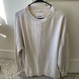 Aerie Off-White Ribbed Pullover